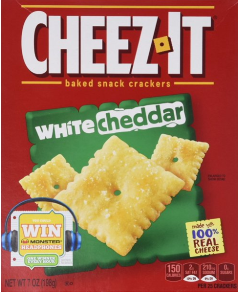 CHEEZ IT 'White Cheddar' Baked Snack Cracker with real Cheese 351 gr